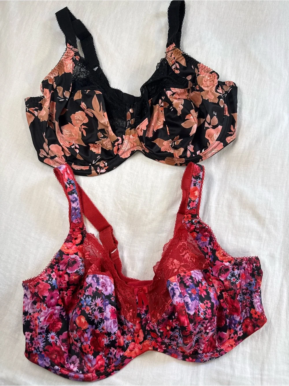 Elomi Morgan Stretch Lace Banded Underwire Bra 4110 Watercolor & Sunset Meadow
